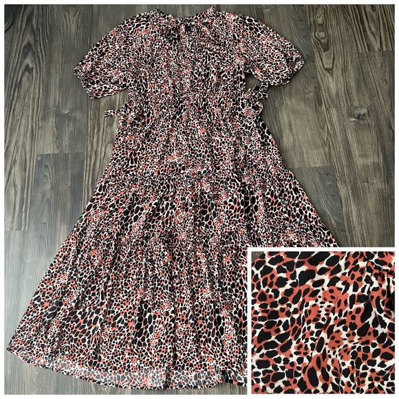 Scoop Dresses & Skirts - Scoop Animal Print Max Dress with Waist Ties